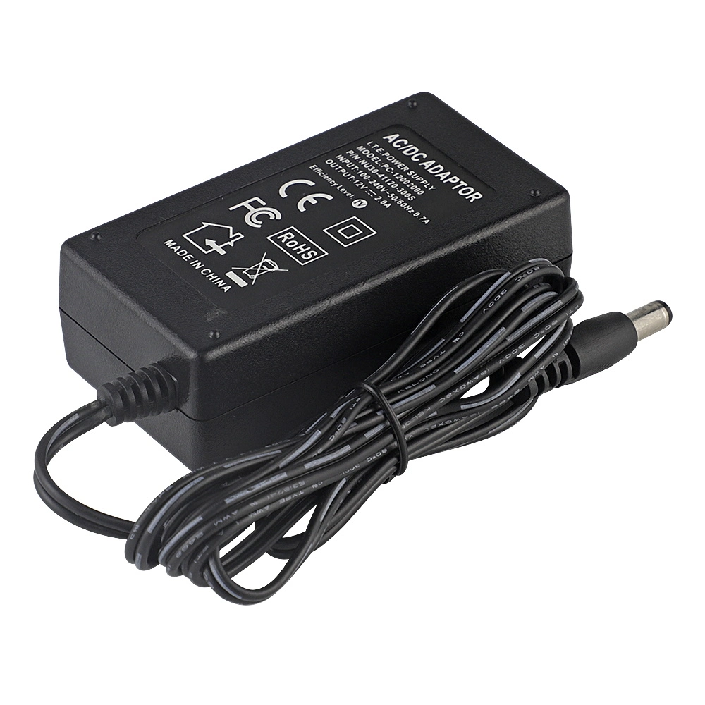 Desktop AC Adaptor 24W 12V 2A Power Adapter for LED/LCD/CCTV Camera