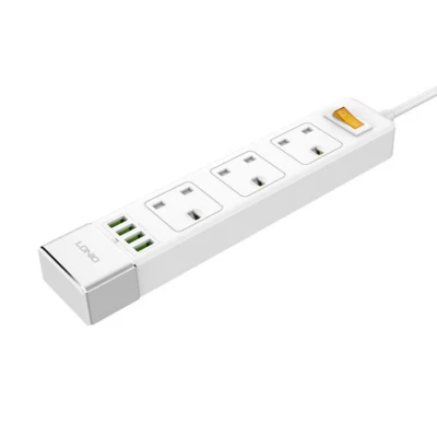 4 USB ポート充電器電源タップ延長ソケットデスクトップアダプタープラグ付き